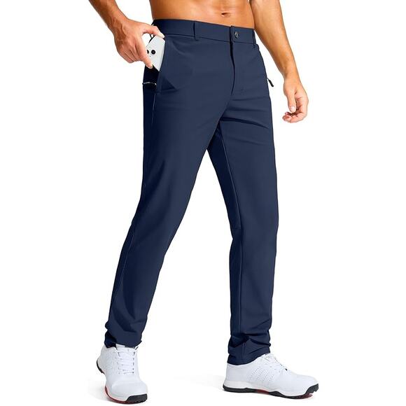 NWT G Gradual Men's Golf Pants Slim Fit Stretch Dress Pants Navy W30 L30 Zipper - Picture 1 of 4